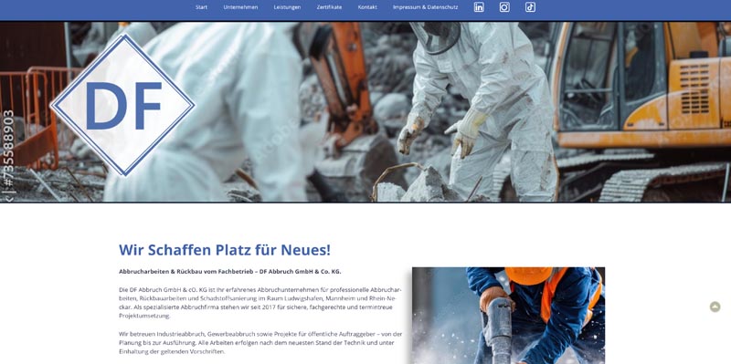 Statische Unternehmenswebseite