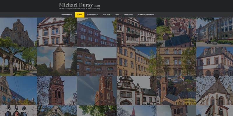 Webseite mit CMS und Projektübersicht
